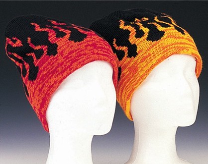 Flame Pattern Knit Beanie